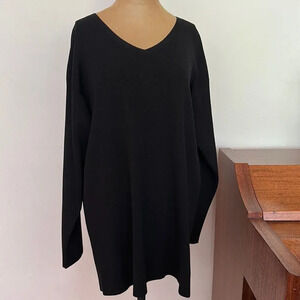 TSE sz L vintage long tunic sweater 100% wool black long sleeve great condition